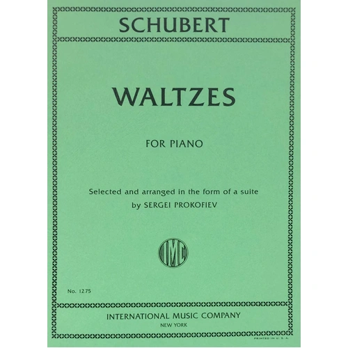 Schubert - Waltzes for Piano Arranged by Prokofiev, Score, International Music Company, 1 Page