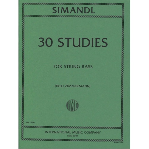 SIMANDL 30 Studies for Double Bass by Franz Simandl - International Music Company, 1 Page
