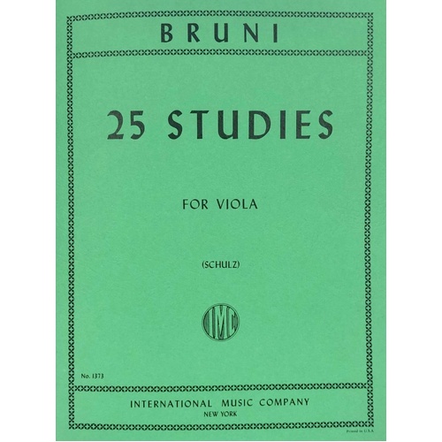 Bruni 25 Studies for Viola Edited by Schultz