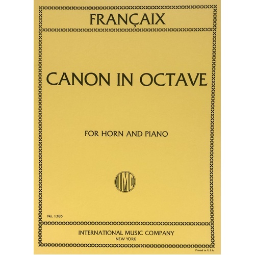 Francaix - Canon in Octave for French Horn and Piano, Score and Part, Published by International Music Company