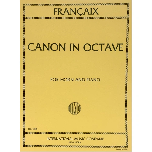 Francaix - Canon in Octave for French Horn and Piano, Score and Part