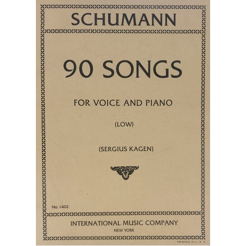 Songs for Low Voice and Piano by Robert Schumann