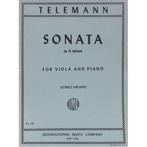 Sonata in A Minor for Viola, Edited by Schulz/Vieland, Telemann, International Music Company, Score and Part