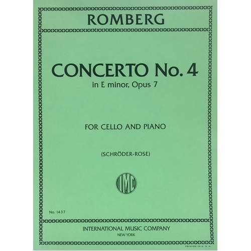 Romberg - Concerto No 4 in E Minor Op 7 for Cello/Piano