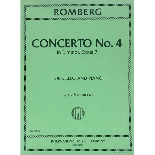 Romberg - Concerto No 4 in E Minor Op 7 for Cello/Piano