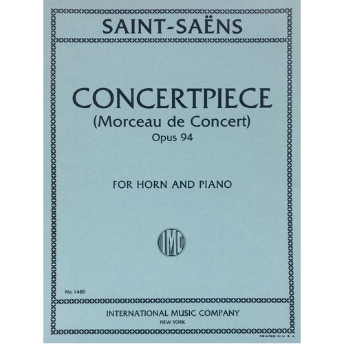 Saint Saens Concertpiece Op. 94 for French Horn and Piano Score and Part