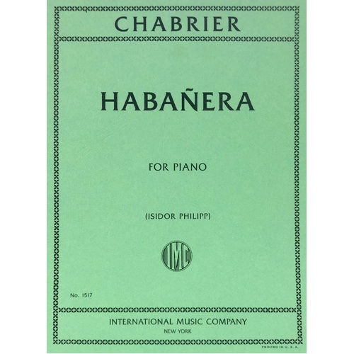 Chabrier - Habanera for Piano by International Music Company, 1 Page