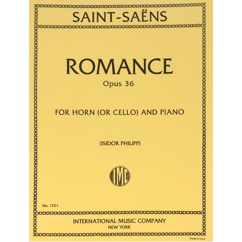 Saint-Saens Romance Op. 36 for French Horn and Piano - Score and Part