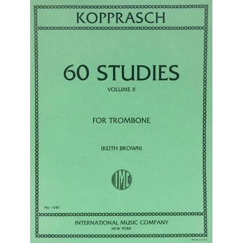 Kopprasch 60 Studies Volume 2 for Trombone, Edited by Keith Brown, International Music Company, Trombone Solo, 1 Page
