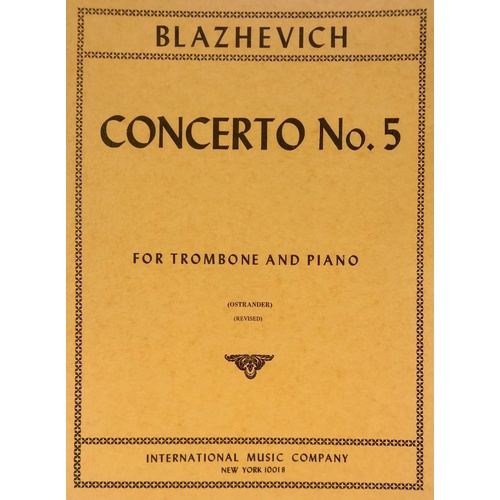 Blazevich - Concerto No 5 for Trombone/Piano, Revised Edition