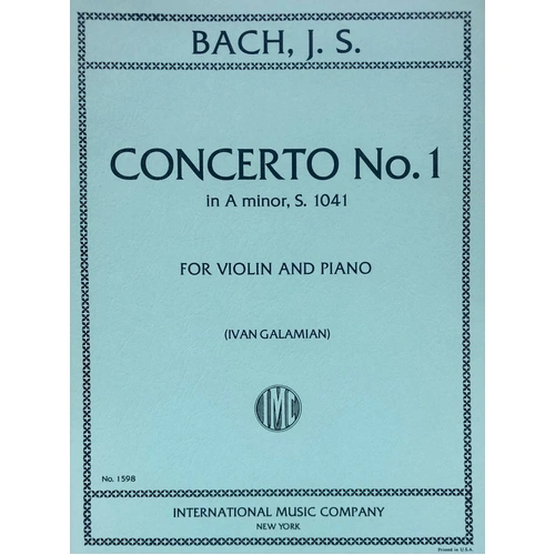Bach Concerto No. 1 in A Minor BWV 1041 Violin/Piano Edition Galamian