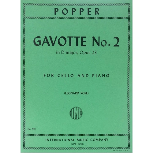 Popper - Gavotte No. 2 in D Major Op. 23 for Cello and Piano