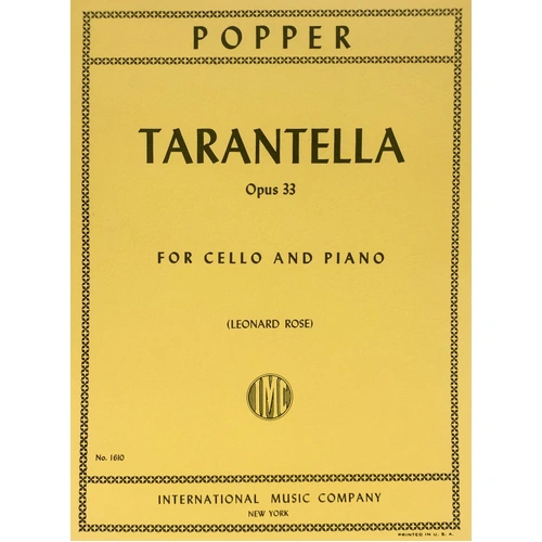 Popper - Tarantella Op. 33 for Cello and Piano, Score and Part