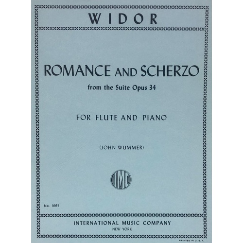Widor - Romance and Scherzo Op 34 for Flute and Piano, Edited by John Wummer, Score and Part