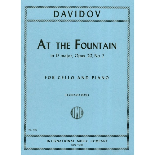 At The Fountain Op. 20 No. 2 for Cello by Carl Davidov - International Music Company