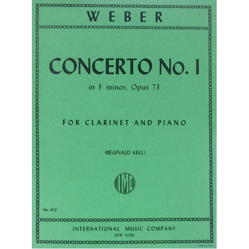 Weber - Concerto No 1 Op 73 for Clarinet and Piano