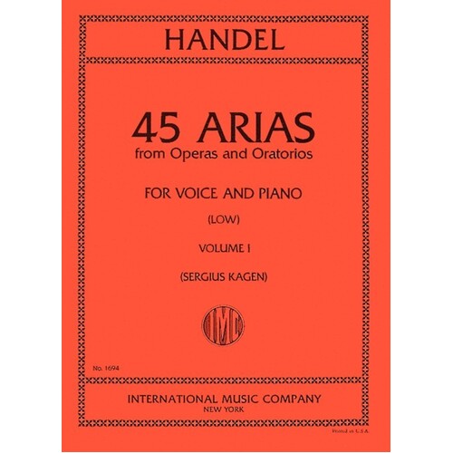 Handel - 45 Arias From Operas And Oratorios Vol 1 Low Voice