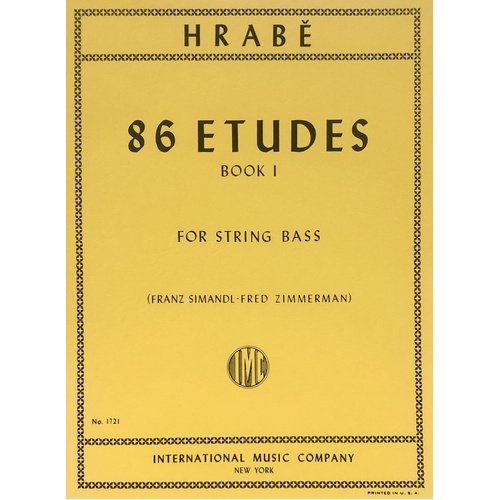 HRABE 86 Etudes Vol 1 for Double Bass, Edited by Simandl/Zimmerman, International Music Company