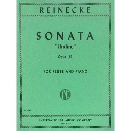 Reinecke Sonata Undine Op. 167 for Flute and Piano, Advanced Level, International Music Company, 1 Page