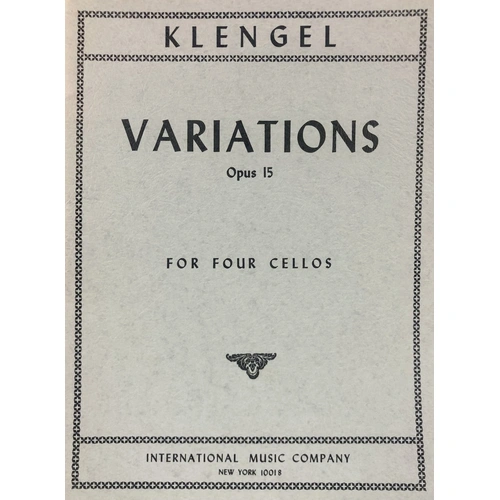Klengel Variations Op. 15 for 4 Cellos - Cello Quartet, International Music Company, 1 Page