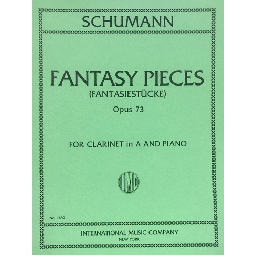 Schumann Fantasy Pieces Op. 73 for Clarinet in A and Piano - Score and Part
