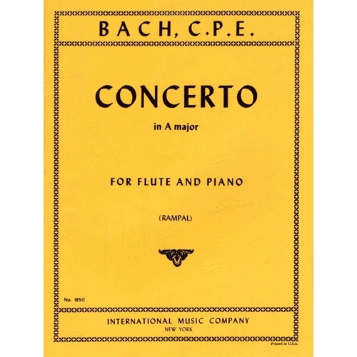 Concerto in A Major WQ 168 for Flute by Carl Philipp Emanuel Bach