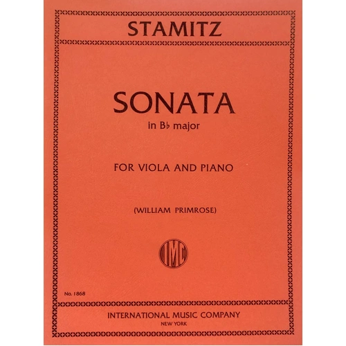 Stamitz - Sonata in B Flat for Viola and Piano, Edited by Primrose