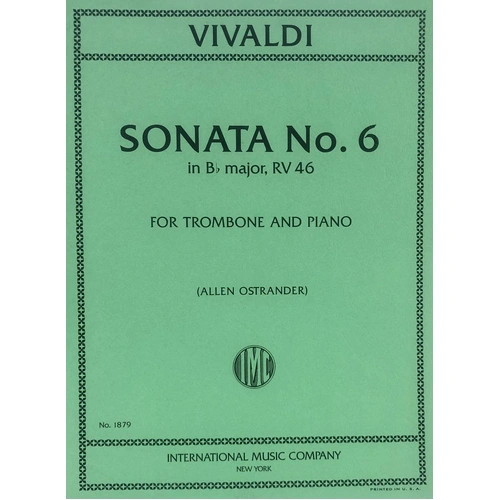 Vivaldi Sonata No. 6 in B Flat for Trombone and Piano Arranged by Ostrander