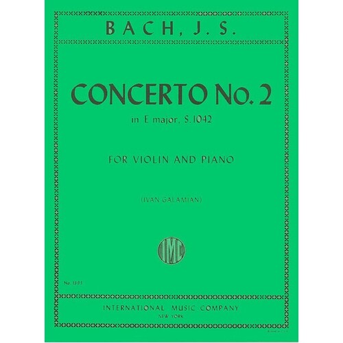 Concerto Bwv 1042 E Ed Galamian Violin/Piano (Softcover Book)