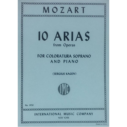 Arias from Operas for Coloratura Soprano and Piano - Mozart, Vocal Score