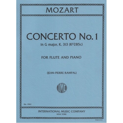 Mozart - Concerto No 1 G K 313 Flute/Piano (Softcover Book)