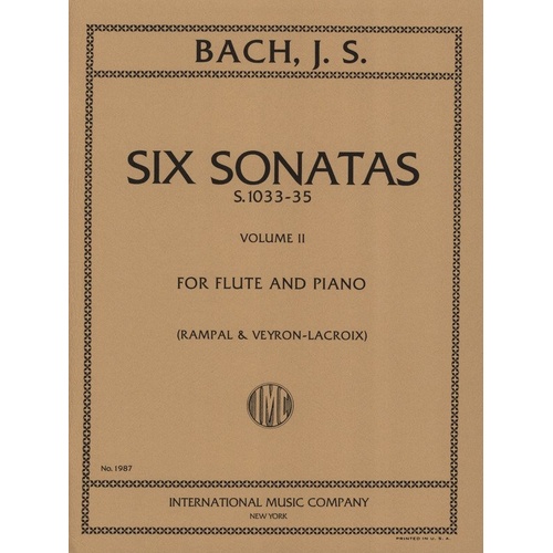 Bach - 6 Sonatas Vol 2 BWV 1033-1035 for Flute and Piano, Edited by Rampal