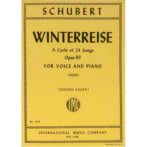 Winterreise Op. 89 D911 by Franz Schubert for High Voice and Piano