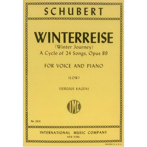 Winterreise Op. 89 Low Voice & Piano by Franz Schubert