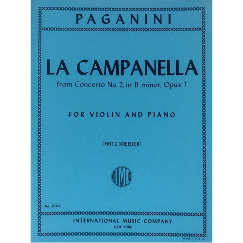 La Campanella from Concerto No. 2 Op. 7 for Violin/Piano