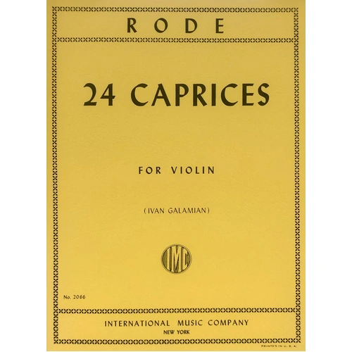 Rode 24 Caprices for Violin Ed. Galamian, Intermediate to Advanced Level, 51 Pages