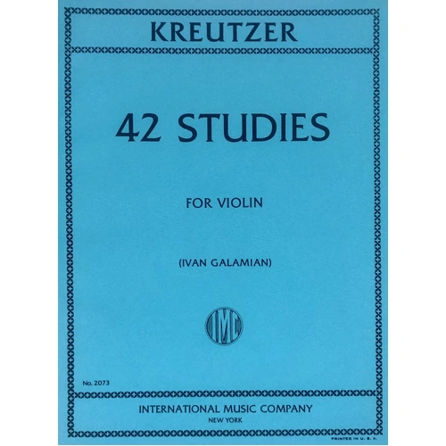 Kreutzer 42 Studies for Violin - Ed. Galamian, Violin Solo, 83 Pages, International Music Company