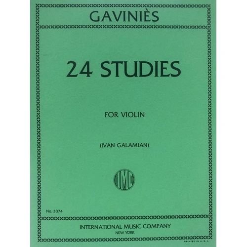 GAVINIES 24 Studies for Violin, Edited by Ivan Galamian