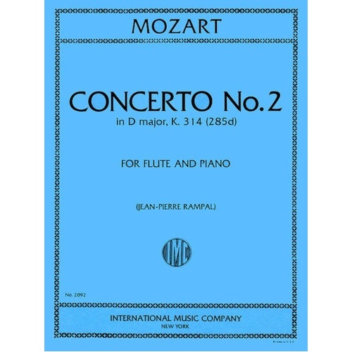 Mozart - Concerto No. 2 in D Major K 314 for Flute/Piano Edited by Rampal