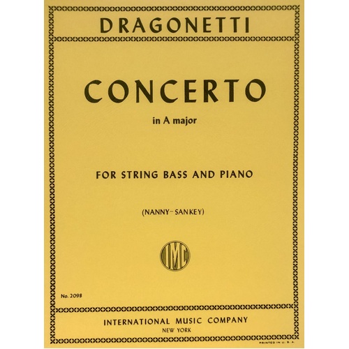 Dragonetti - Concerto for Double Bass and Piano Score and Part