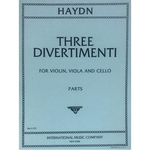 Divertimenti for Violin, Viola, Cello by Joseph Haydn - String Trio Parts