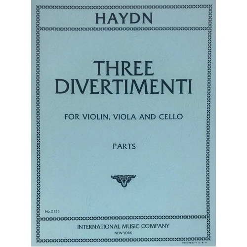 Divertimenti for Violin, Viola, and Cello by Joseph Haydn - String Trio, 1 Page, International Music Company