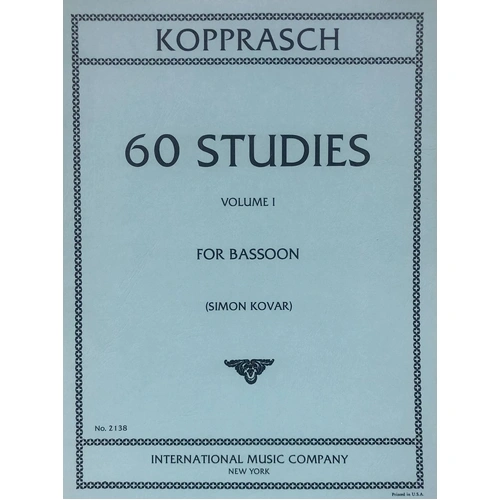 60 Studies for Bassoon, Volume I by C. Kopprasch, Edited by Simon Kovar, International Music Company