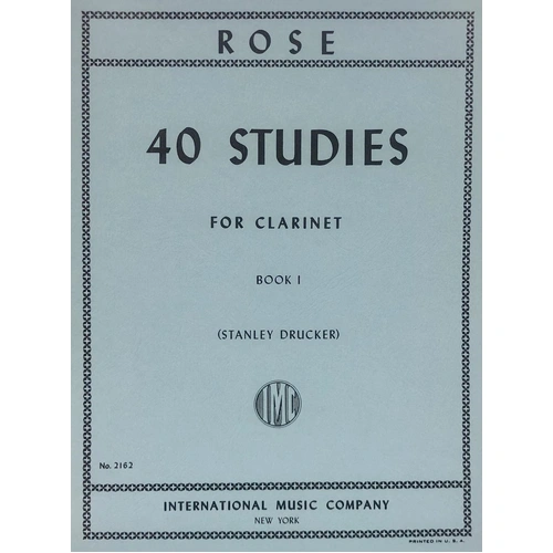 Rose 40 Studies Vol 1 for Clarinet Edited by Stanley Drucker