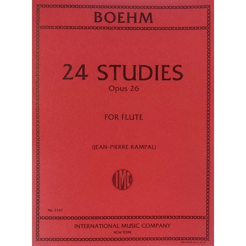 Boehm 24 Etudes-Caprices Op. 26 for Flute Solo, Grades 6-8, International Music Company