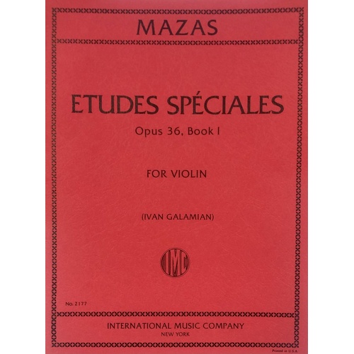 Mazas Etudes Op 36 Book 1 for Violin - Intermediate to Advanced Level, 42 Pages, Published by International Music Company
