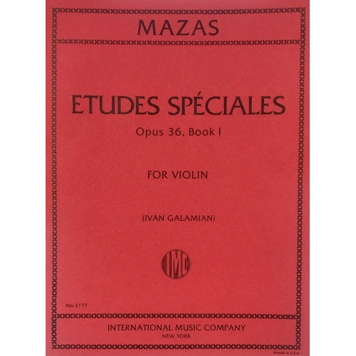 Mazas Etudes Op. 36 Book 1 for Violin, Intermediate to Advanced Level, 42 Pages, Published by International Music Company