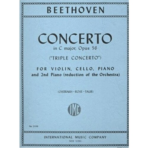 Triple Concerto Op 56 C Violin Vc Piano /W 2nd Piano (Softcover Book)