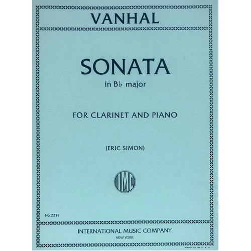 Sonata in B Flat for Clarinet by Johann Baptist Vanhal, Edited by Eric Simon, International Music Company