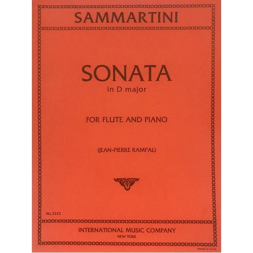 Sammartini - Sonata in D Major for Flute and Piano, Edited by Jean-Pierre Rampal